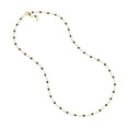 thumbnail image 2 of Gold Plated 15-inch Adjustable Black Enamel Bead Chain Necklace for Women, 2 of 6