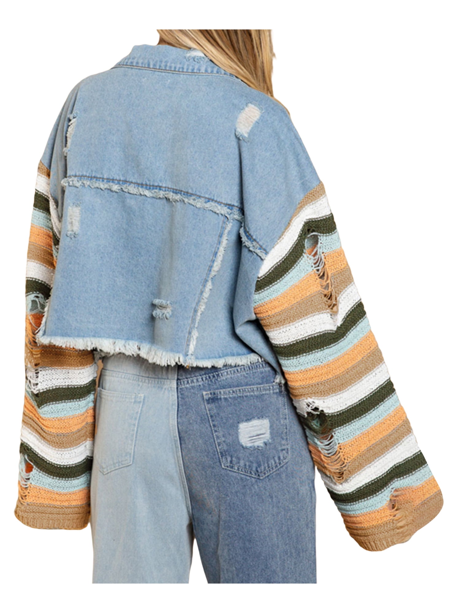 DenimJacketPoupee Custom Jean Jacket, Patchwork Denim Jacket, Quilted Jacket Handmade, Denim Jacket for Women, 80s Clothing