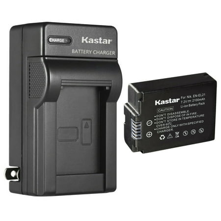 Kastar 1-Pack Battery and AC Wall Charger Replacement for Nikon EN-EL21 ENEL21 Battery Nikon MH-28 MH28 Charger Nikon 1 V2 Digital Camera Nikon 1V2 Digital Camera