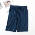 thumbnail image 2 of Rggeeun Womens Shorts Summer Elastic Waist with Adjustable Tie Ice Silk Loose Fit Breathable Wide Leg Drape Solid Color Side Pockets for Outdoor Picnics Casual Bottoms,Blue,Xl, 2 of 4