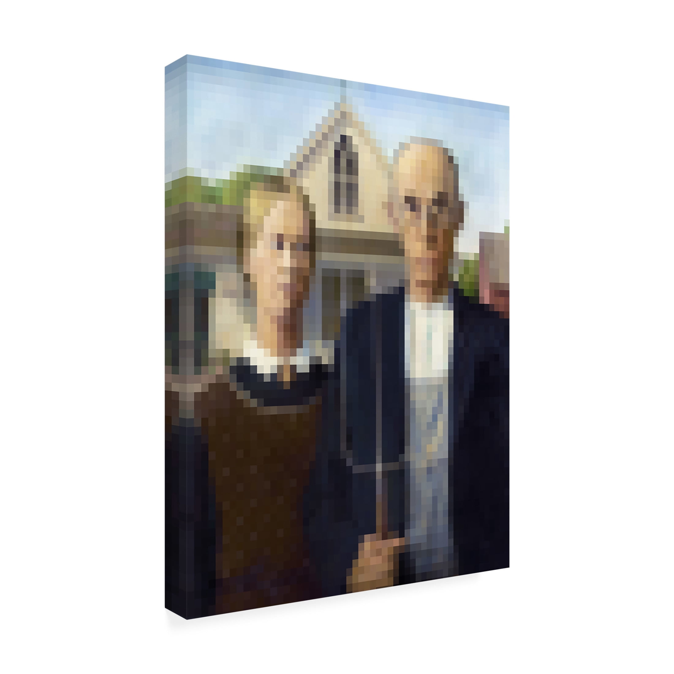 Trademark Fine Art Studio W Pixelated American Gothic Canvas Wall Art