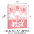 thumbnail image 2 of Tutu Cute Ballerina - Ballet Kids Bathroom Rules Wall Art - 7.5 x 10 inches - Set of 3 Signs - Wash, Brush, Flush, 2 of 6