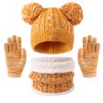 thumbnail image 3 of PureCasa Kids Hat Scarf Gloves Set Fleece Lined Warm Beanie Hat Scarf Gloves Three-Piece Set Kids Winter Holidays Gift, 3 of 6