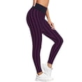 thumbnail image 4 of TWZH Women Two Tone Striped Jacquard High Waisted Butt Lifting Yoga Legging, 4 of 7