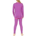 thumbnail image 3 of Stretch Is Comfort Oh so Soft Youth Girl's Set Long Sleeve Crew and Leggings Pink Purple Stripes XX-Large, 3 of 6