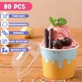 thumbnail image 3 of 80 Count Paper Ice Cream Cups with Clear Dome Lids Disposable Dessert Cups Bulk Dessert Bowls Sundae Containers for Snack Yogurt Soup Ice Cream Party Supplies, 3 of 4