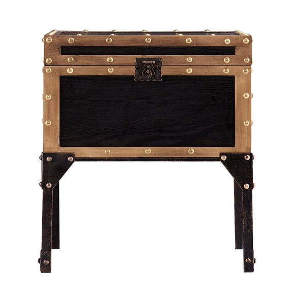 SEI Furniture Drifton Travel Trunk End Table in Black