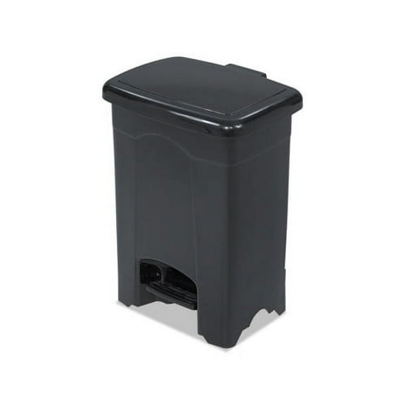 Step-On Receptacle Rectangular, Plastic, 4 gal, Black
