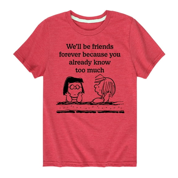 Peanuts - Friends Forever Marcie And Patty - Toddler & Youth Short Sleeve Graphic T-Shirt