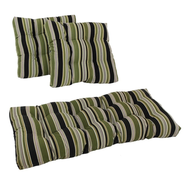 Coussins Capitonnés Carrés pour Causeuse d'Extérieur en Polyester Filé (Ensemble de 3)