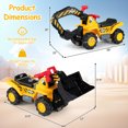 thumbnail image 3 of Gymax 3-in-1 Ride On Excavator & Bulldozer w/Detachable Bucket 3 Toy Stones Helmet, 3 of 10