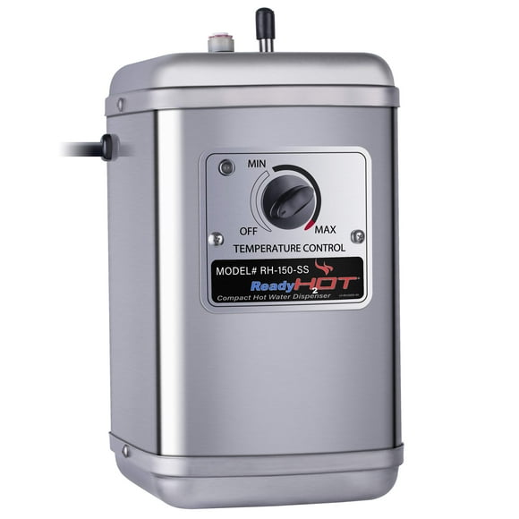 Ready Hot Compact Instant Hot Water Dispenser Tank Wall Mounted Adjustable Temperature Control Tank Only No Faucet Stainless Steel Tank 40-RH-150-SS