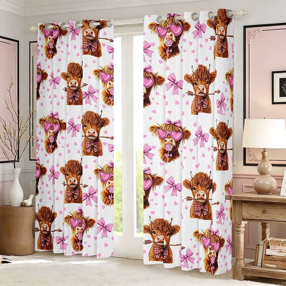 Erosebridal Highland Cow Curtain Panels