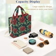 thumbnail image 5 of FORMRS Womens Corduroy Tote Bag Crossbody Shoulder Handbag with Pocket, Red Christmas Poinsettias, 5 of 7