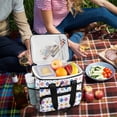 thumbnail image 5 of FORMRS Insulated Cooler Bag 24 Cans Capacity Soft Leakproof Lunch Box with Side Pockets, Purple Retro Shapes, 5 of 7