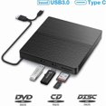 thumbnail image 1 of Type C & USB 3.0 Portable CD/DVD +/-RW Burner Reader Player Rewriter with SD TF Card Reader and USB Flash Drive Port, 1 of 4