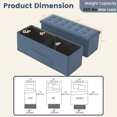 thumbnail image 3 of Gymax 43'' Folding Storage Ottoman Bench w/ Removable Divider & Side Pocket Bedroom Blue, 3 of 9