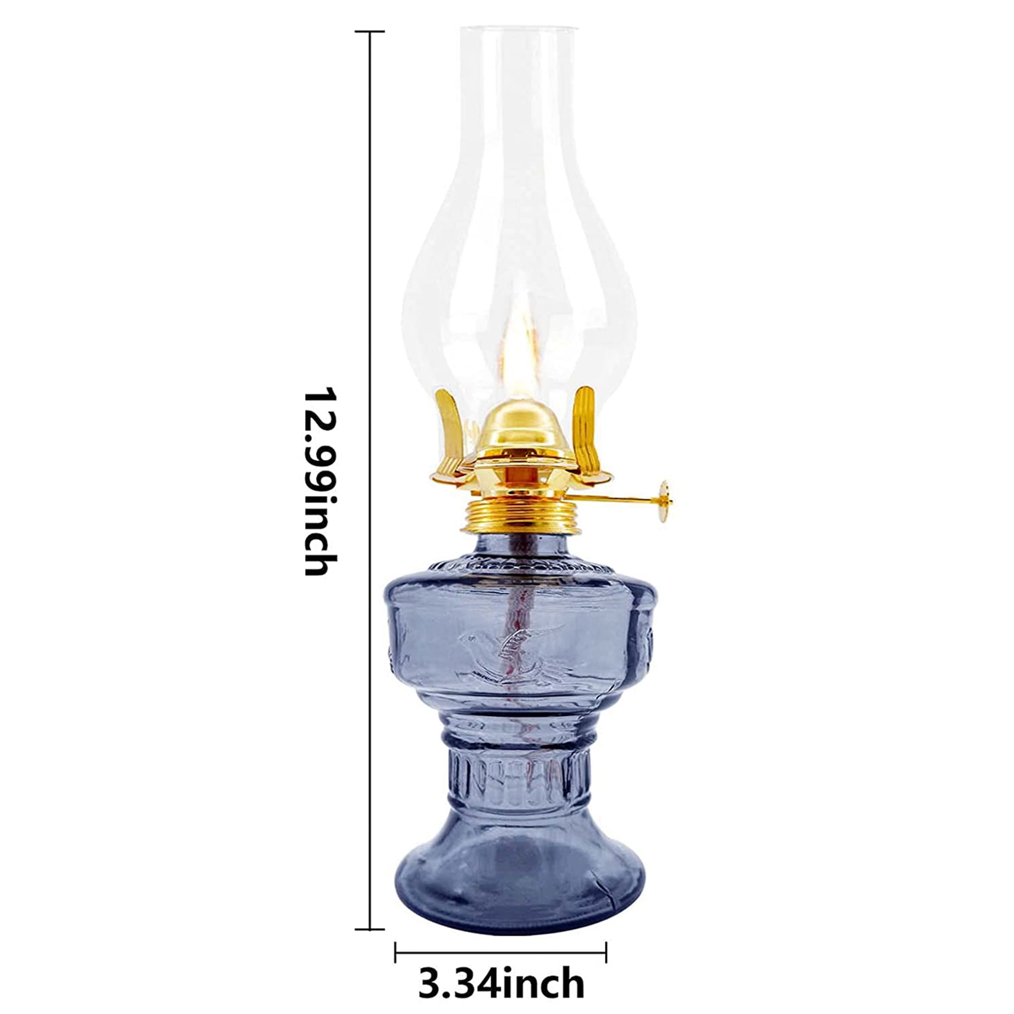 DNRVK Large Glass Kerosene Oil Lamp Lantern Vintage Oil Lamps for Indoor  Use Decor Chamber Hurricane Lamp Home Lighting Clear Kerosene Lamp Lanterns…