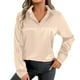 thumbnail image 1 of Vestido blusa de satén con cuello en V para mujer tallas grandes - Top túnica informal de manga larga - Conjunto de color liso para primavera y otoño - Tallas S-XL, 1 of 8