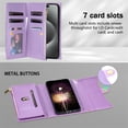 thumbnail image 2 of SaniMore for Samsung Galaxy S24 Plus Wallet Case, PU Leather Wrist Shoulder Strap Flip Stand Card Slots RFID Blocking Zipper Purse Shockproof Anti-fall TPU Inner Shell Flip Protective Cover, Purple, 2 of 6