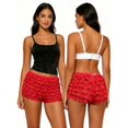 thumbnail image 3 of Women Lolita Bloomers Ruffle Shorts Lace Layered Mini Pettipants for Summer Going Out Party Club, 3 of 10