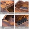 thumbnail image 4 of FABATO End Table and Nightstand with Charging Station, Rustic Brown, 4 of 7