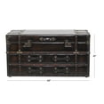 thumbnail image 4 of DecMode Vintage Wood Trunk Inspired Brown Coffee Table with Storage, 40"W x 21"H, 4 of 13