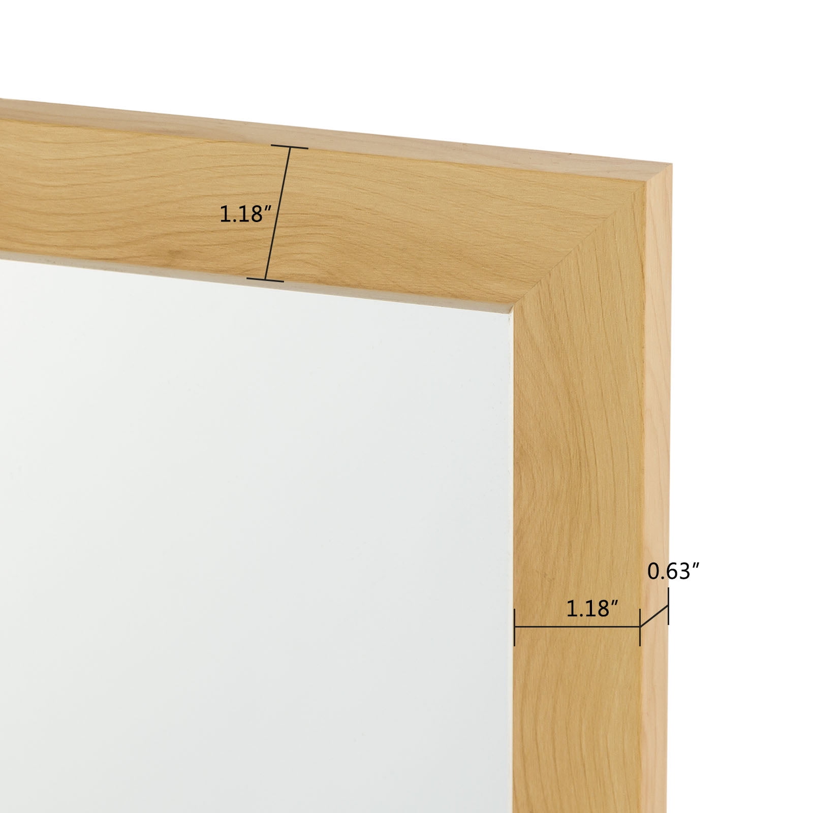 51"*16" Full Length Over The Door Mirror Hanging Mirror for Bedroom Dorm Room Black