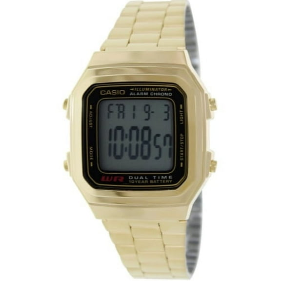 Casio Digital Water Resistant Gold Tone Stainless Steel Watch - A178WGA-1A