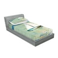 thumbnail image 2 of Ambesonne Art Fitted Sheet & Pillow Sham Set, Monet Sailing Boat, Twinxl, Pale Blue Teal and White, 2 of 2