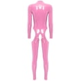 thumbnail image 4 of Haitryli Combinaisons en Cuir Découpées une Pièce pour Femmes Bodycon Catsuits Rose TTG, 4 of 7