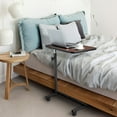thumbnail image 3 of Ktaxon Adjustable Lap Desk Overbed Bedside Table with Wheels for Home Office, Wood Grain, 3 of 14
