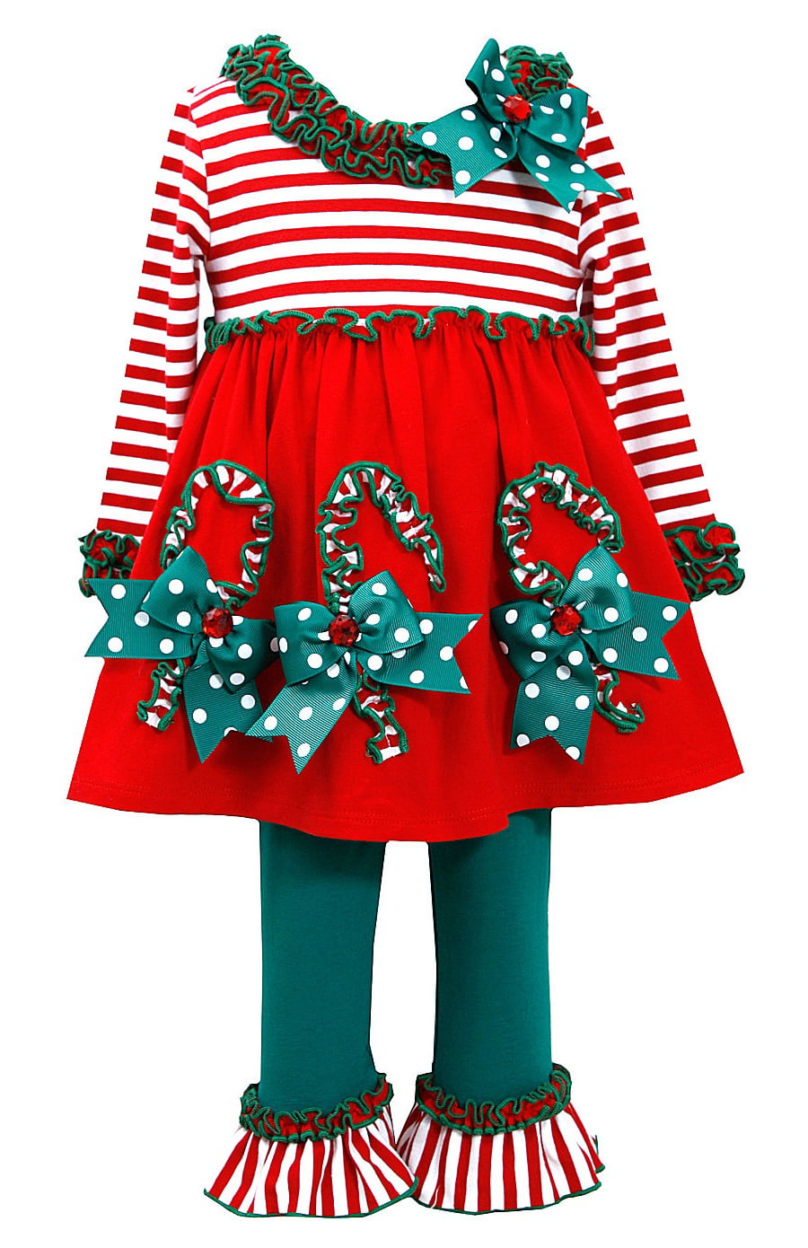 Bonnie Jean Girls Joy Snowman Christmas Holiday Tunic Leggings Outfit 