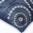 thumbnail image 2 of Throw Pillow Covers, Blue Throw Pillow Covers 16x16 inch (40x40 cm), Silk Throw Pillows For Couch, Circles & Dots, Mother Of Pearl, Contemporary Decorative Zippered - Midnight Moon, 2 of 3