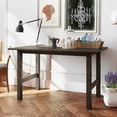 thumbnail image 3 of Family Set Farmhouse 5-Piece Wood Dining Table Set for 4, Kitchen Furniture Set with 4 Upholstered Dining Chairs for Small Places, Gray Table+Beige Chair, 3 of 9