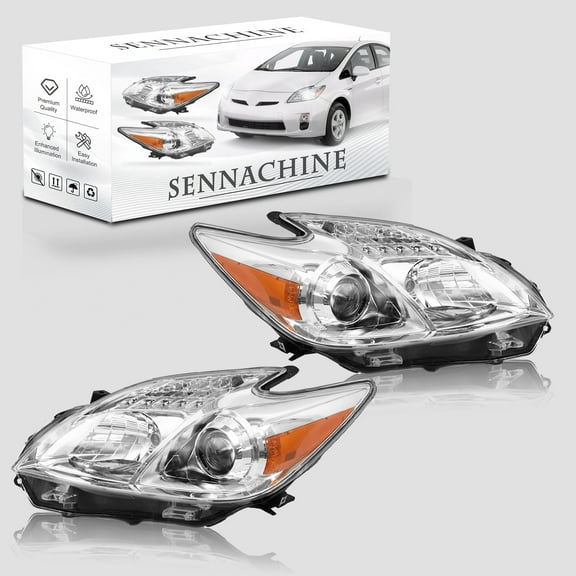 Sennachine Pair 2010-2011 Toyota Prius Projector Headlights Halogen Headlamps Left & Right