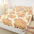 thumbnail image 4 of Erosebridal Funny Animals Capybara Bed Sheets,Cute Flowers Kawaii Floral King Sheets For Kids Girls 4pcs, 4 of 6