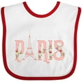 thumbnail image 3 of Inktastic Pink Paris Eiffel Tower with Flowers Boys or Girls Baby Bib, 3 of 4