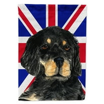 Gordon Setter with English Union Jack British Flag Garden Flag