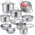 thumbnail image 1 of Mueller Austria - Juego de Ollas y Sarténes de 17 Piezas, Acero Inoxidable, Incluye Cacerolas, Sarténes, Horno Holandés, Olla Versátil, 1 of 5
