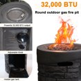thumbnail image 4 of 32000 BTU, 20 Inch Round Outdoor Gas Fire Pit, Magnesium Oxide Cultured Stone Surface Finished,, More Suitable for Outdoor Garden, 4 of 7