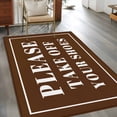 thumbnail image 3 of 3'x5' Area Rugs, Brown Letter Indoor Outdoor Area Rug for Living Room Bedroom, Modern Minimalist White Text Striped Washable Bathroom Rugs Kitchen Floor Carpet Mats Home Decor Aesthetic, 3 of 8