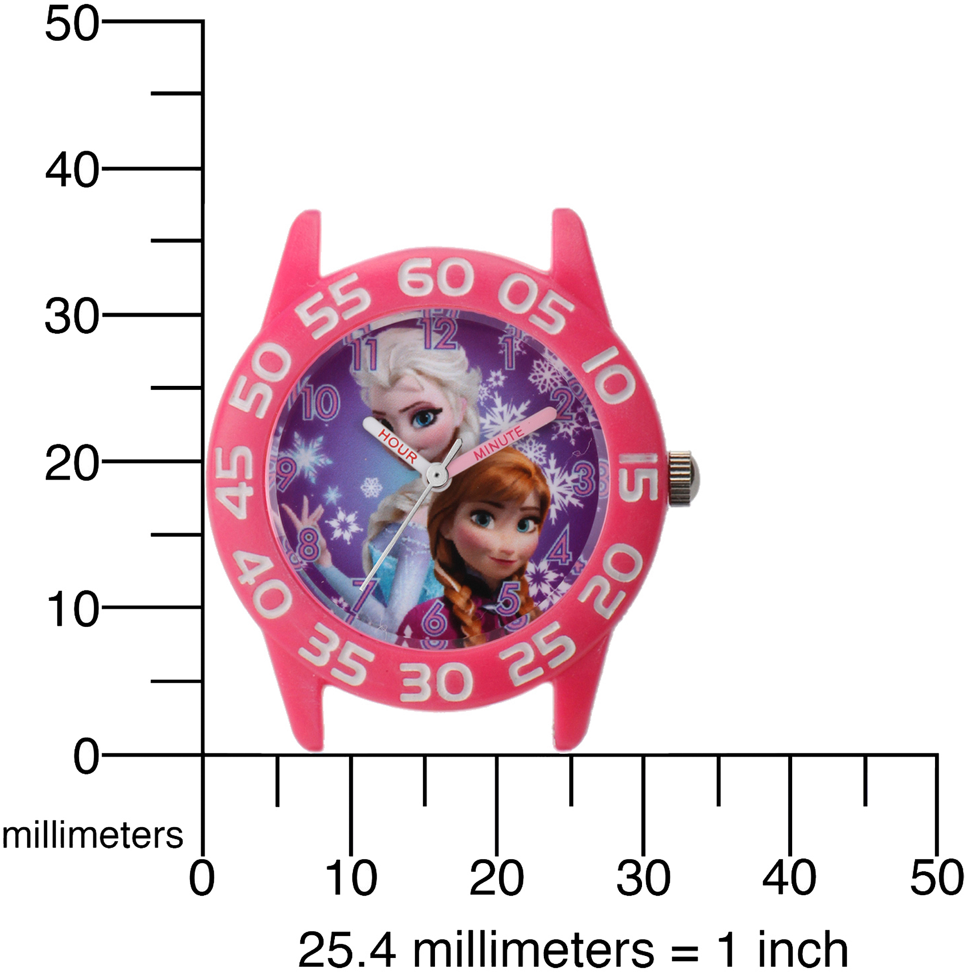 Frozen Anna & Elsa Girls' Plastic Case Watch, Purple Nylon Strap - image 5 of 6