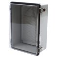 thumbnail image 4 of Miumaeov Junction Box, Hinged Cover Stainless Steel Latch Project Box Enclosure, ABS Plastic IP67 Waterproof Dustproof Electrical Project Case with 2 Cable Gland (13.8x9.8x5.9 inch), 4 of 7