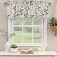 thumbnail image 3 of 2 Pack Valances for Windows, Black Grey Botanical Window Valances for Living Room/Bedroom/Bathroom, Rustic Country Spring Floral Summer Leaf Light Filtering Kitchen Curtain Valance 42"W x12" L, 3 of 9