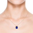 thumbnail image 4 of ANGARA Lab Grown 3.4 Ct Blue Sapphire Solitaire V-Bale Pendant for Women in 14K Rose Gold (Size-10x8mm) | September Birthstone, Anniversary, Jewelry Gift for Women | Lab-Grown Blue Sapphire Necklace, 4 of 8