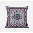 thumbnail image 2 of 20â€ Pink Gray Holy Floral Zippered Suede Throw Pillow, 2 of 3