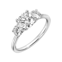 2 Carat DEW Moissanite 10K White Gold Three-Stone Engagement Ring