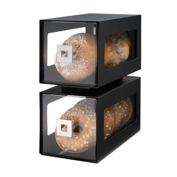 Rosseto Serving Solutions BD101 Présentoir de Colonne de Boulangerie Noir Mat à 2 Niveaux