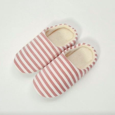 

Voncos Summer Slides- Silent Slippers Home Shoes Autumn and Winter indoor Soft Soled Floor Cotton Slipper Hot Pink 7.5-8